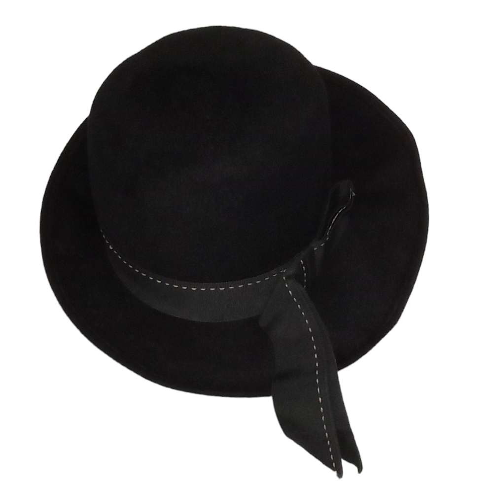 100% Wool Ritz By Henry Pollack New York Vintage Black Millinery Women's Hat